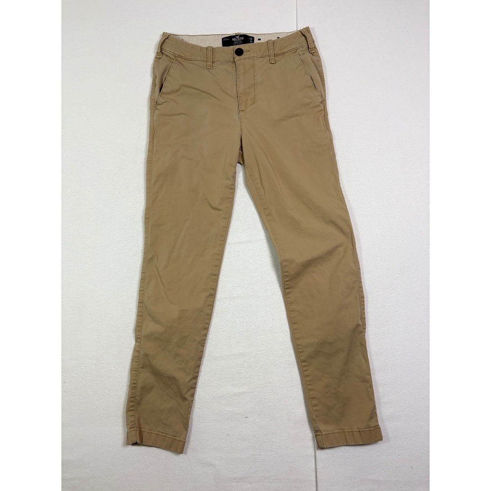 Hollister Mens Skinny Chino Pants 28x30 Khaki Tan Epic Flex Stretch Cotton